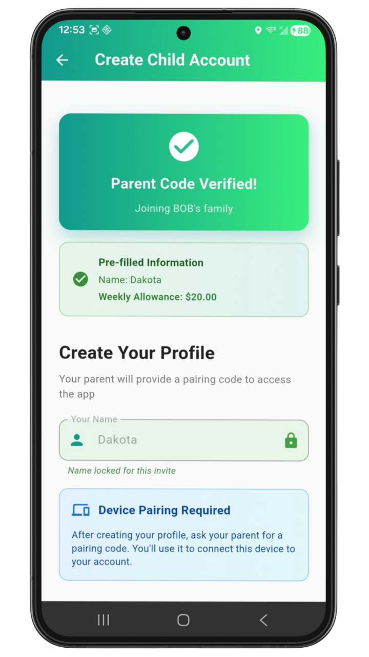 Parent Controlled Feature
